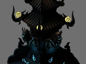 game model - stone carving - tower 3D Model