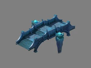 game model - stone bridge 01 3D Model