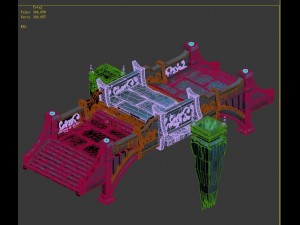 game model - stone bridge 01 Model 3D