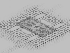game model - stone carved ground surface 02 3D Model