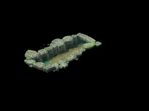 ゲームモデル - 石積みの溝 01 3Dモデル