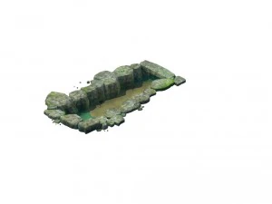 game model - stone masonry ditch 01 3D Model
