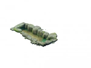 game model - stone masonry ditch 01 3D Model