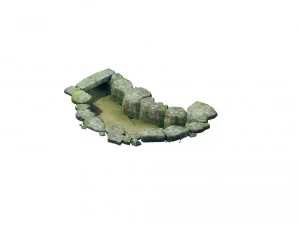 game model - stone masonry ditch 01 3D Model