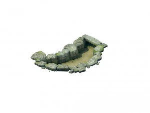 game model - stone masonry ditch 01 3D Model
