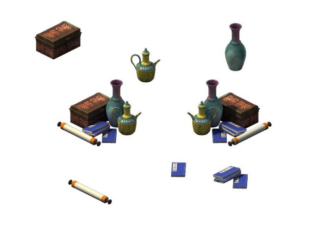 game model - calligraphy and painting kettle teapo Model 3D .c4d .max .obj .3ds .fbx .stl .blend 