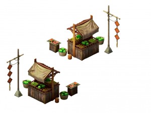 game model - fruit stall Model 3D