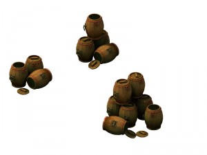 game model - bucket barrel cask Modello 3D