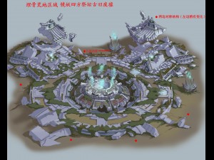 game model - quartet altar old ruins 02 Model 3D