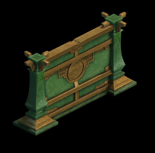 game model - four holy palace - jade palace wall 3D Model .c4d .max .obj .3ds .fbx .stl .blend 