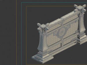 game model - four holy palace - jade palace wall 3D Model