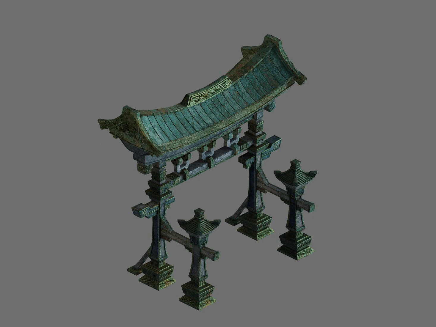 game model - the entrance of the large area of fou 3D Model .c4d .max .obj .3ds .fbx .stl .blend 