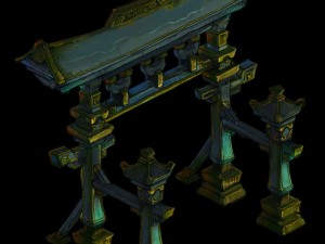 game model - the entrance of the large area of fou Modelo 3D