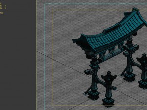 game model - the entrance of the large area of fou Modelo 3D