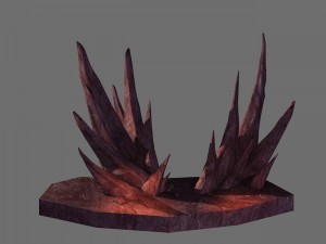 game model - prominent volcanic stone teeth 3D Model