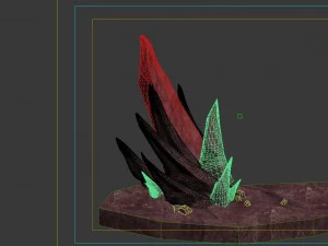 game model - outstanding volcanic stone teeth 02 3D Model