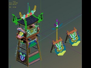 game model - army barracks gate 3D मॉडल
