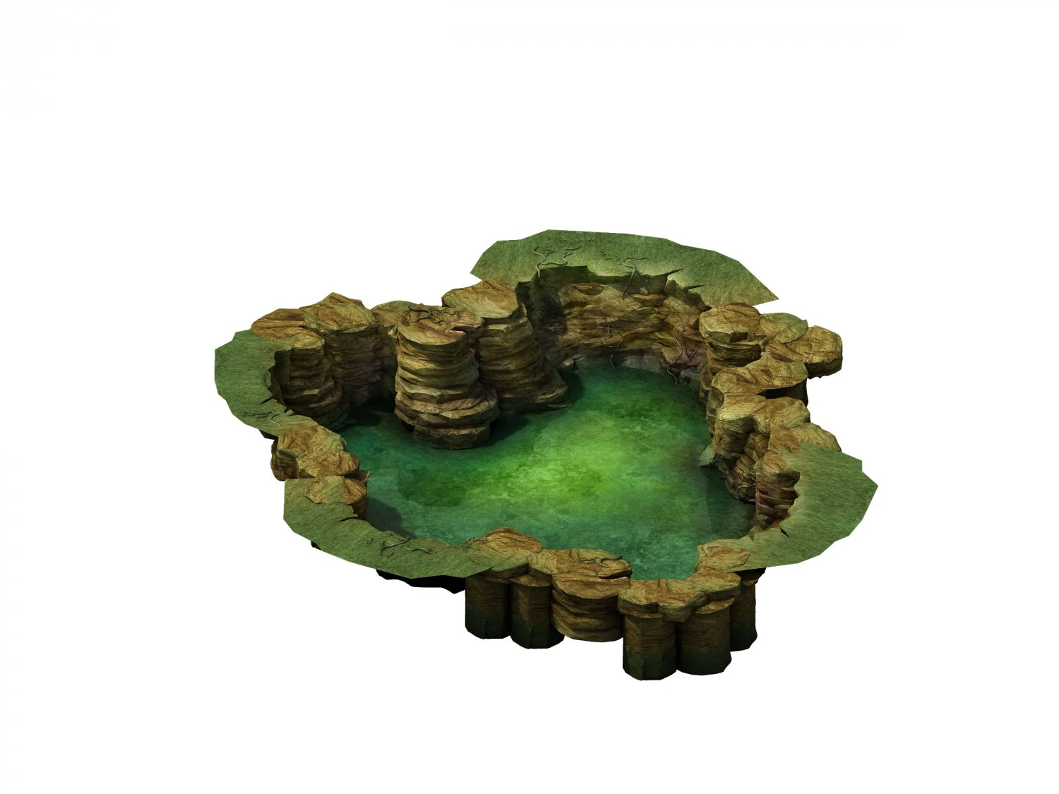 game model - cliff 02 3D Model .c4d .max .obj .3ds .fbx .stl .blend 