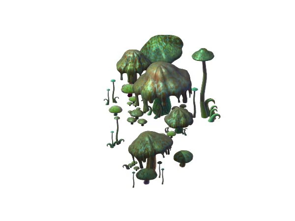 spelmodel - scène van de gifvallei - giftige paddestoel 3D Model .c4d .max .obj .3ds .fbx .stl .blend