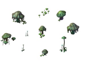 game model - poison valley scene - poisonous mushr 3D 模型