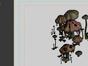 spelmodel - sc&egrave;ne van de gifvallei - giftige paddestoel 3D Model