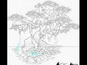 game model - moon white tree 3D Модель