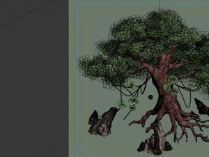game model - moon white tree 02 3D मॉडल