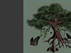 game model - moon white tree 02 3D Model