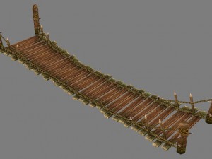 arena game model wooden jungle area 01 Modelo 3D