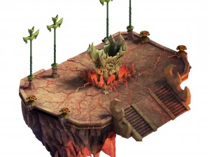 dibangun di atas tebing agama zoroastrianisme altar besar Model 3D