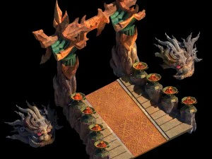 gebouwd op de klif religieus altaar zoroastrisme haven 3D Model