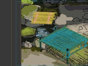 game model - campanula island scene - bamboo bridg 3D-Modell