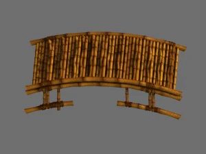 modello di gioco - scena dell'isola campanula - ponte di bamb&ugrave; Modello 3D