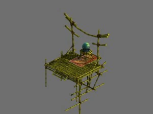 game model - campanula island scene - bamboo struc 3D Model