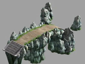 modello di gioco - scena dell'isola campanula - montagna sto Modello 3D