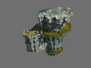modello di gioco - scene dell'isola campanula - la scogliera t Modello 3D