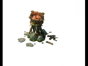 model permainan - pemandangan padang rumput - desa angin hitam br Model 3D