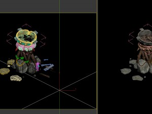 game model - prairie scene - black wind village br 3Dモデル