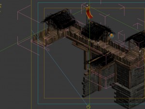 game model - prairie scene - black wind village do Model 3D