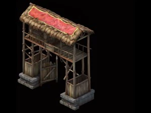 游戏模型-草原场景-黑风村嘎 3D 模型