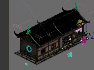 game model - prairie scene - broken temple 01 Model 3D