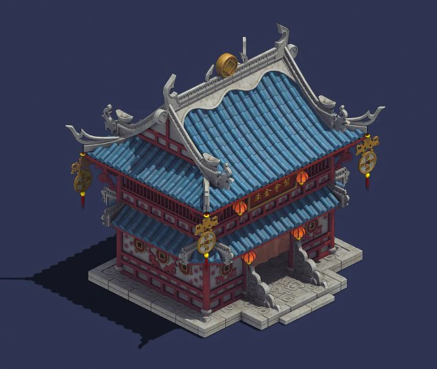gang - gold warehouse 01 3D Model .c4d .max .obj .3ds .fbx .stl .blend 