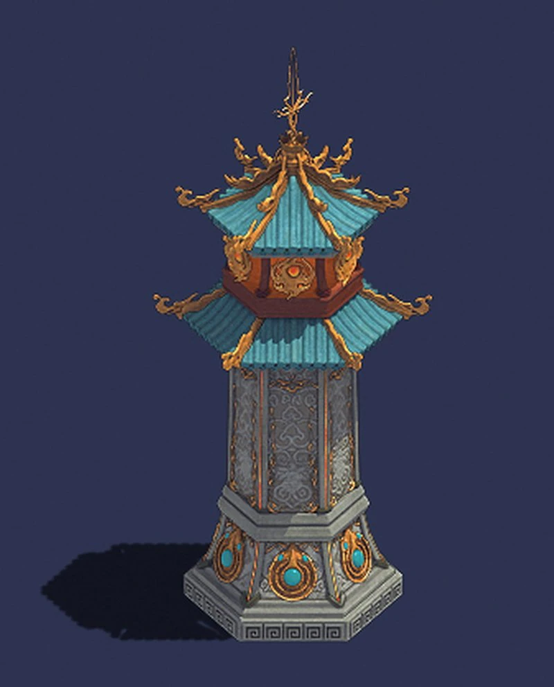 gang - defense tower 01 3D Model .c4d .max .obj .3ds .fbx .stl .blend 