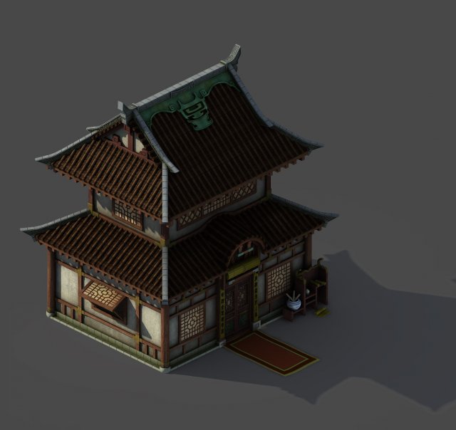 gang building - house 3D Model .c4d .max .obj .3ds .fbx .stl .blend 