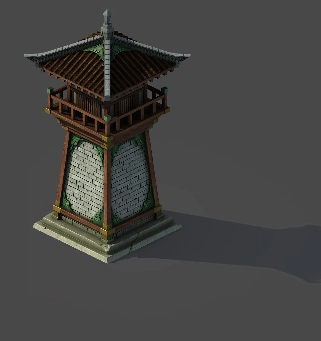 gang building - tower 3D Model .c4d .max .obj .3ds .fbx .stl .blend 