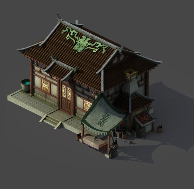 gang building - blacksmith shop Modelo 3D .c4d .max .obj .3ds .fbx .stl .blend 