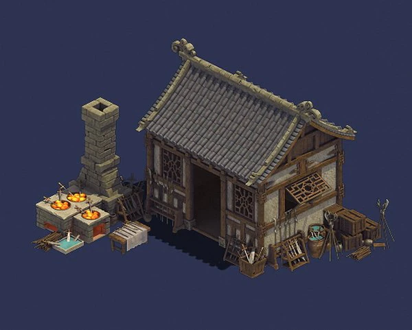 gang - blacksmith shop 01 3D Model .c4d .max .obj .3ds .fbx .stl .blend 