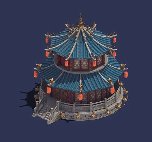 gang center - building 01 3D Model .c4d .max .obj .3ds .fbx .stl .blend