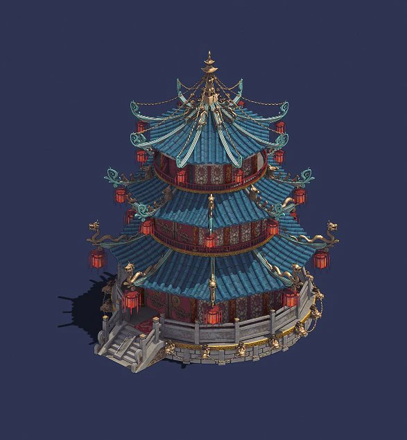 gang center - building 02 3D Model .c4d .max .obj .3ds .fbx .stl .blend