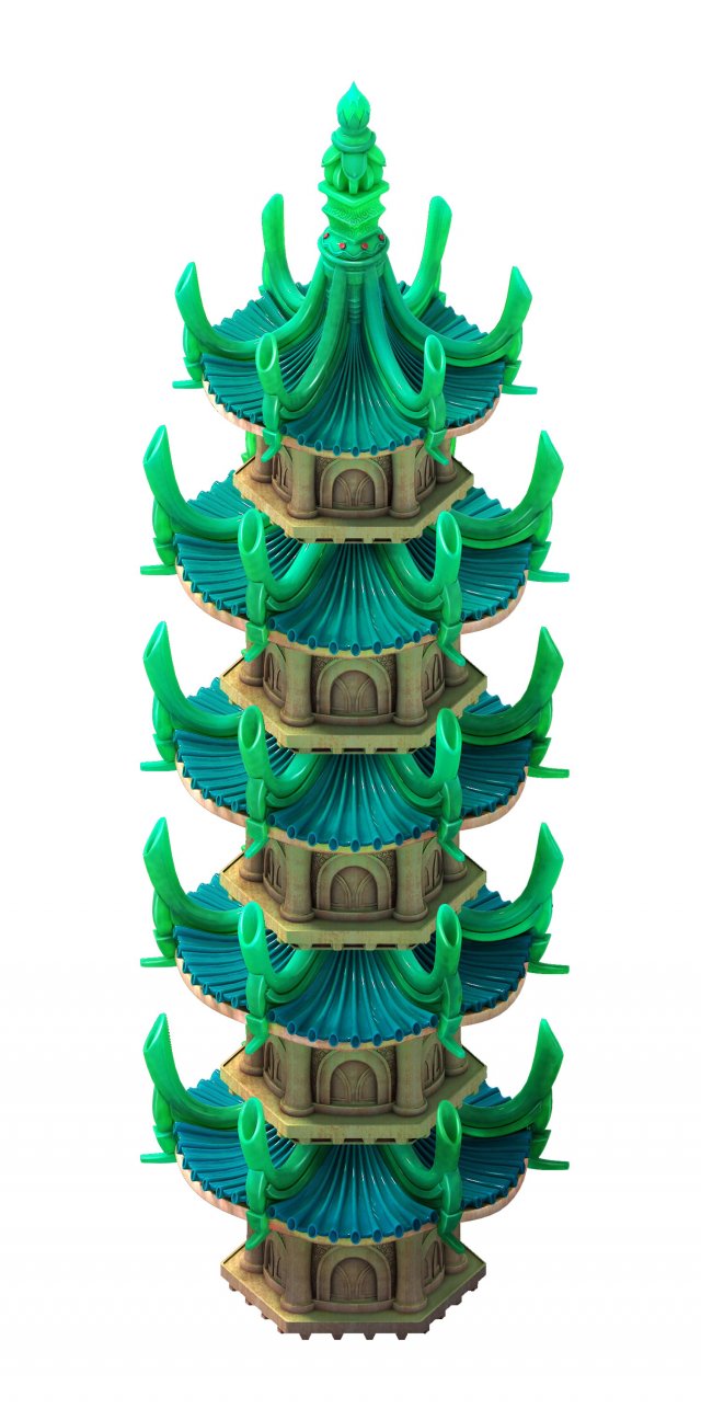 game model - bi la city - royal palace tower Modelo 3D .c4d .max .obj .3ds .fbx .stl .blend 